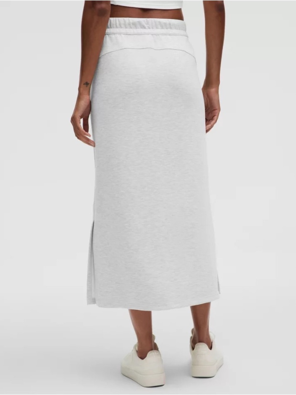 Lululemon Bound to Bliss Skirt Light Gray Drawstring Sweat Skirt Size 6 - Picture 10 of 11